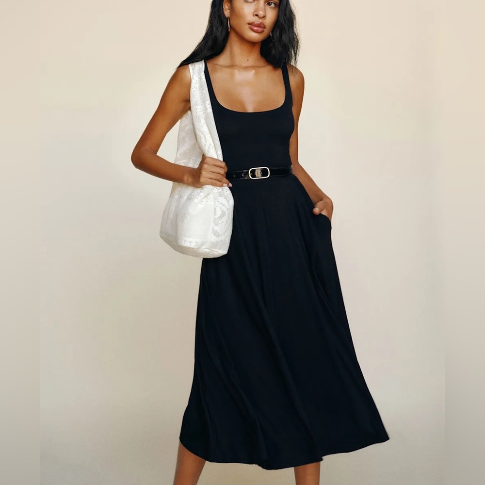 Reformation Rou Knit Dress Black - Size XS